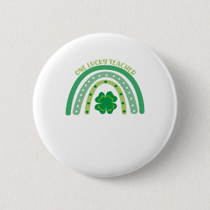 Macaron Rond 5 Cm Un enseignant chanceux Irlandais Rainbow St Patric