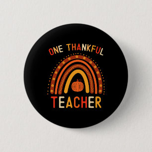 Macaron Rond 5 Cm Un enseignant Remercié Thanksgiving Rainbow Fall T