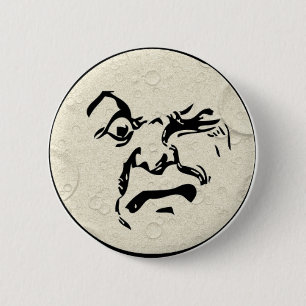 Macaron Rond 5 Cm Un homme en colère sur le visage de la lune
