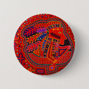 Macaron Rond 5 Cm Un Indien Kuna en canoë
