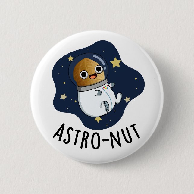 Macaron Rond 5 Cm Un jeu d'astronaute de noix de muscade drôle (Devant)