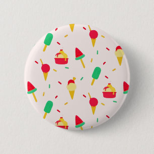 Macaron Rond 5 Cm Un joli plaisir d'été La glace arc-en-ciel s'arros