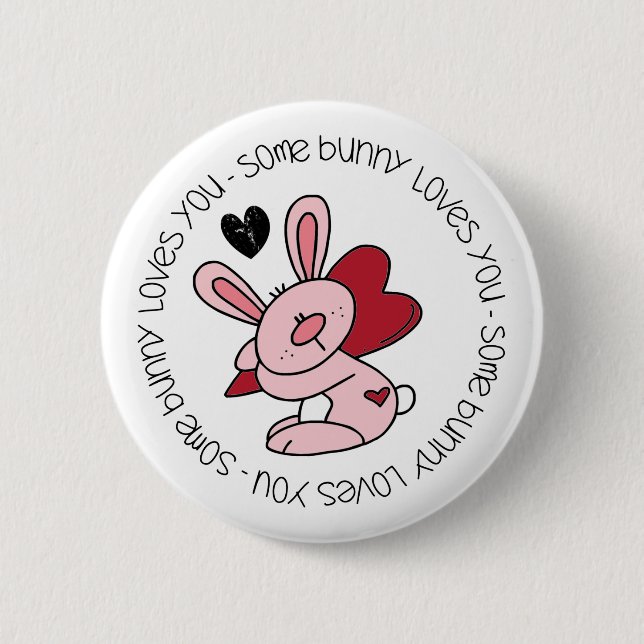 Macaron Rond 5 Cm Un Lapin T'Aime (Devant)