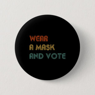 Macaron Rond 5 Cm Un Masque Et Voter Des Élections Politiques Biden