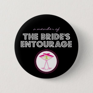 Macaron Rond 5 Cm "Un membre bouton de la jeune mariée d'entourage"