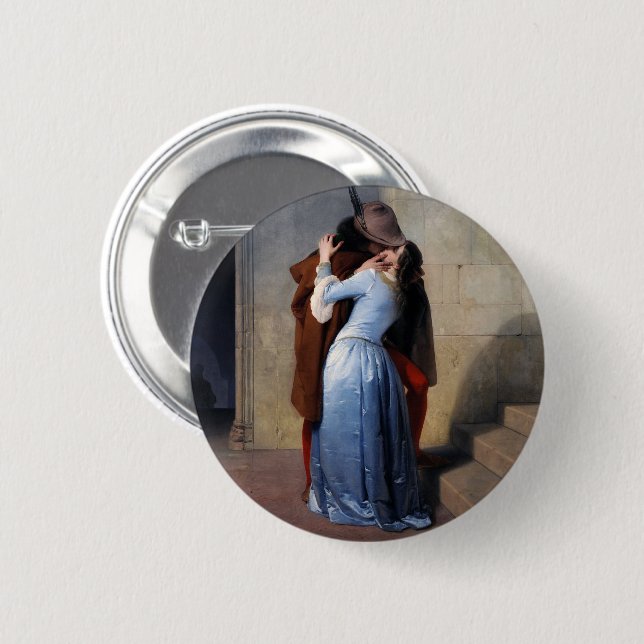 Macaron Rond 5 Cm Un moment volé : un baiser à travers l'épine d'âge (Devant & derrière)