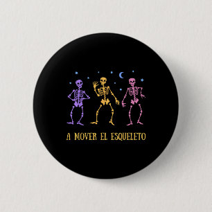 Macaron Rond 5 Cm Un Mover El Esqueleto Drôle Halloween espagnol