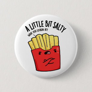 Macaron Rond 5 Cm Un peu salé Funny Fries Pun