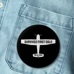 Macaron Rond 5 Cm Un pilote étudiant amusant a survécu premier avion