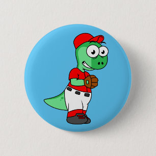 Macaron Rond 5 Cm Un Pitcher De Baseball Pachycephalosaurus.