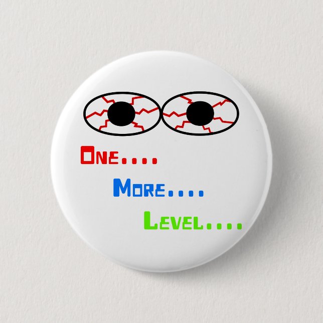 Macaron Rond 5 Cm Un… Plus… Niveau… - Yeux injectés de sang (Devant)