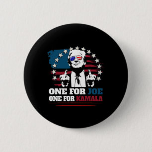 Macaron Rond 5 Cm Un Pour Joe Un Pour Kamala Drôle Trump Voter Trump