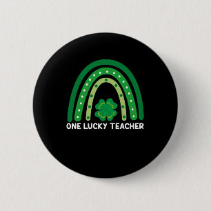 Macaron Rond 5 Cm Un professeur chanceux Irish Rainbow St Patrick’s 