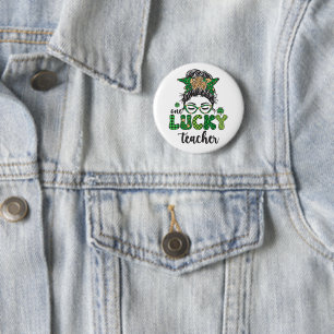 Macaron Rond 5 Cm Un professeur chanceux - Saint-Patrick
