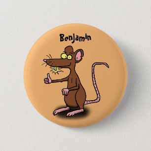 Macaron Rond 5 Cm Un rat brun mignon pouce vers le haut dessin animé