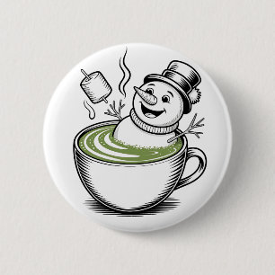 Macaron Rond 5 Cm Un Snowman Se Baigner À Macha Christmas