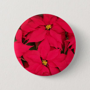 Macaron Rond 5 Cm Un tas de Poinsettias de Noël aux couleurs vives