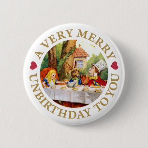 MACARON ROND 5 CM UN UNBIRTHDAY TRÈS JOYEUX À VOUS !