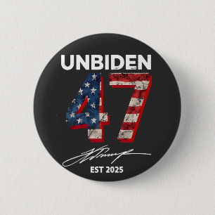 Macaron Rond 5 Cm Unbiden 47 Trump Est. 2025 4 juillet