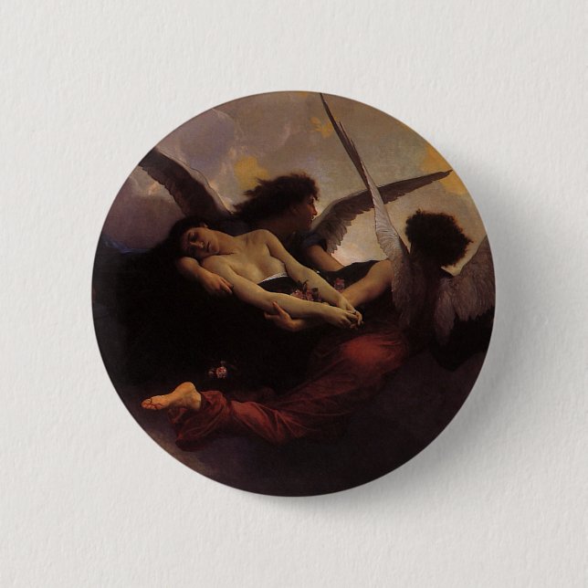 Macaron Rond 5 Cm Une âme emmenée au ciel par Bouguereau (Devant)