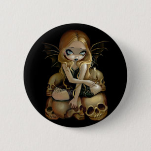 Macaron Rond 5 Cm "Une bougie dans" le bouton foncé