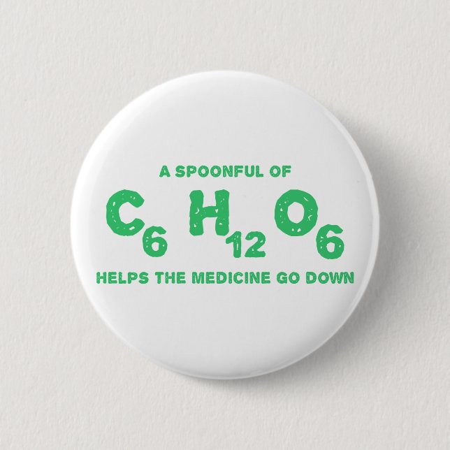 Macaron Rond 5 Cm Une cuillerée de C6H12O6 aide la médecine pour (Devant)