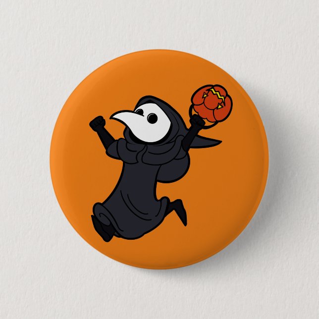 Macaron Rond 5 Cm Une Halloween conviviale pour la peste ! (Devant)