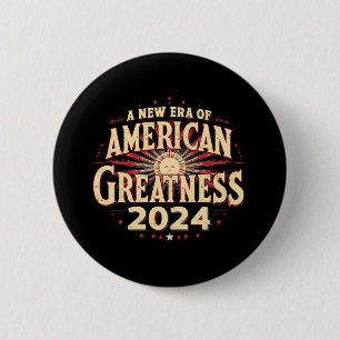 Macaron Rond 5 Cm Une Nouvelle Ère de Grandeur Américaine 2024 Trump