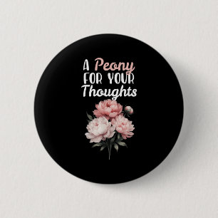 Macaron Rond 5 Cm Une pivoine pour vos pensées Fleurs fleuriste Funn