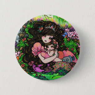 Macaron Rond 5 Cm "Une princesse est" art né Hannah Lynn de bébé
