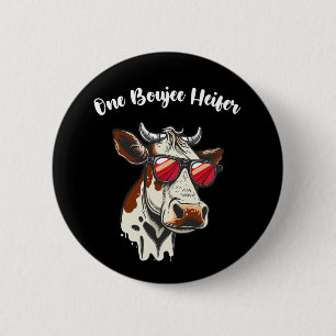 Macaron Rond 5 Cm Une vache drôle boujee vintage rétro