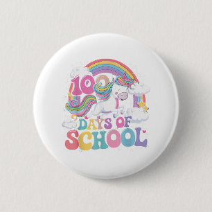 Macaron Rond 5 Cm Unicorn 100 Jours De L'École 100E Jour Du Thé De L