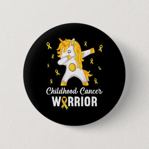 Macaron Rond 5 Cm Unicorn Guerrier du cancer de l'enfance En Septemb
