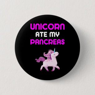 Macaron Rond 5 Cm Unicorn Mangé Mes Pancréas Fun Diabète Filles Enfa