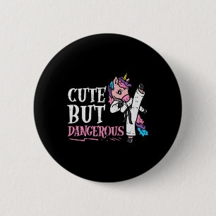 Macaron Rond 5 Cm Unicorn Mignonne Mais Dangereux Karate Taekwondo G