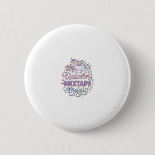 Macaron Rond 5 Cm Unicorn Mixtape Magie Autocollant et Chemise Adora