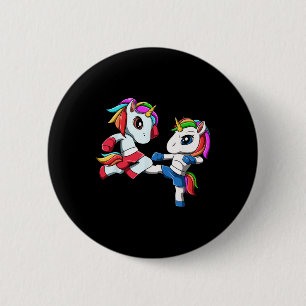 Macaron Rond 5 Cm Unicorn Muay Thai - Gif de boxe thaïlandaise et ki