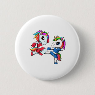 Macaron Rond 5 Cm Unicorn Muay Thai - Nak Muay, Cadeau de Kickboxing