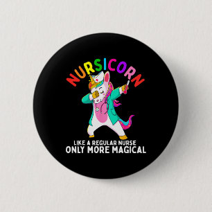 Macaron Rond 5 Cm Unicorn Nurse Funny Nursicorn Rainbow Nurse Rn G