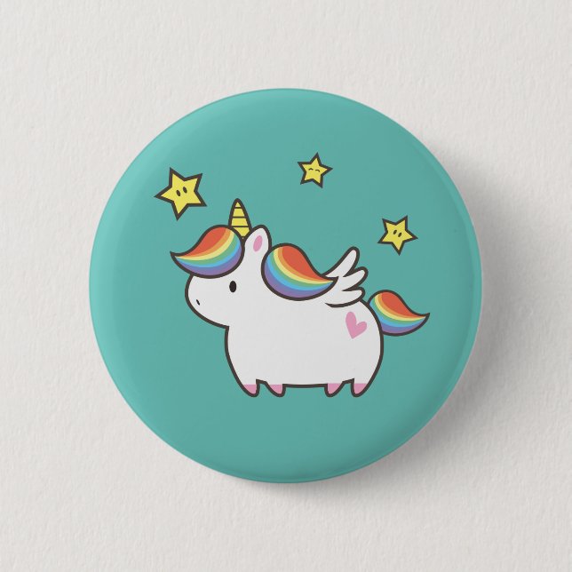 Macaron Rond 5 Cm Unicorn Pony (Devant)