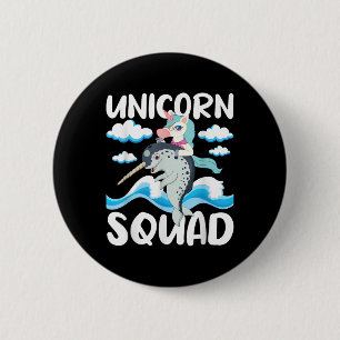 Macaron Rond 5 Cm Unicorn Squad - Narwhal Lover licorn Lover