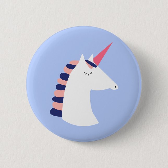Macaron Rond 5 Cm Unicorne (Devant)