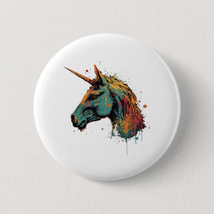 Macaron Rond 5 Cm Unicorne Abstraite