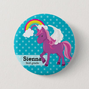Macaron Rond 5 Cm Unicorne * Choisissez votre couleur arrière - plan