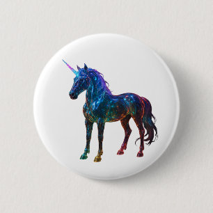 Macaron Rond 5 Cm Unicorne en verre arc-en-ciel magique