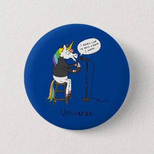 Macaron Rond 5 Cm Unicorne Poésie Drôle Carton mignon