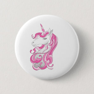 Macaron Rond 5 Cm Unicorne rose