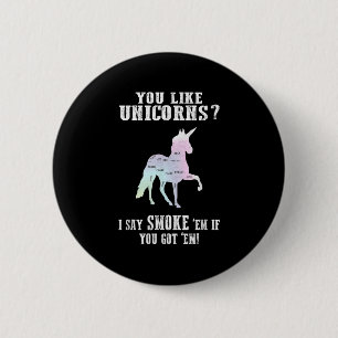 Macaron Rond 5 Cm Unicorns Fumer Em Si J'Ai Em Funny Bbq Pitmaster