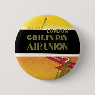 Macaron Rond 5 Cm Union aérienne Golden Ray