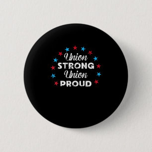 Macaron Rond 5 Cm Union Forte Union Fière Union Patriotique Jouer US